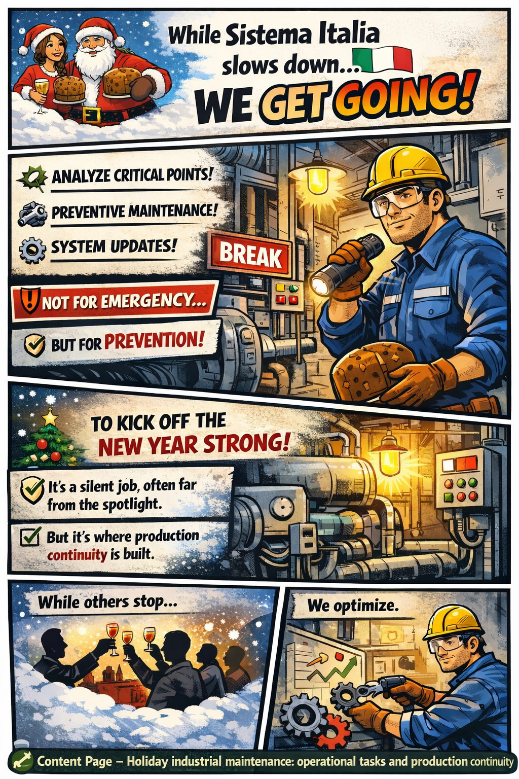 Industrial maintenance holiday scheduled shutdowns