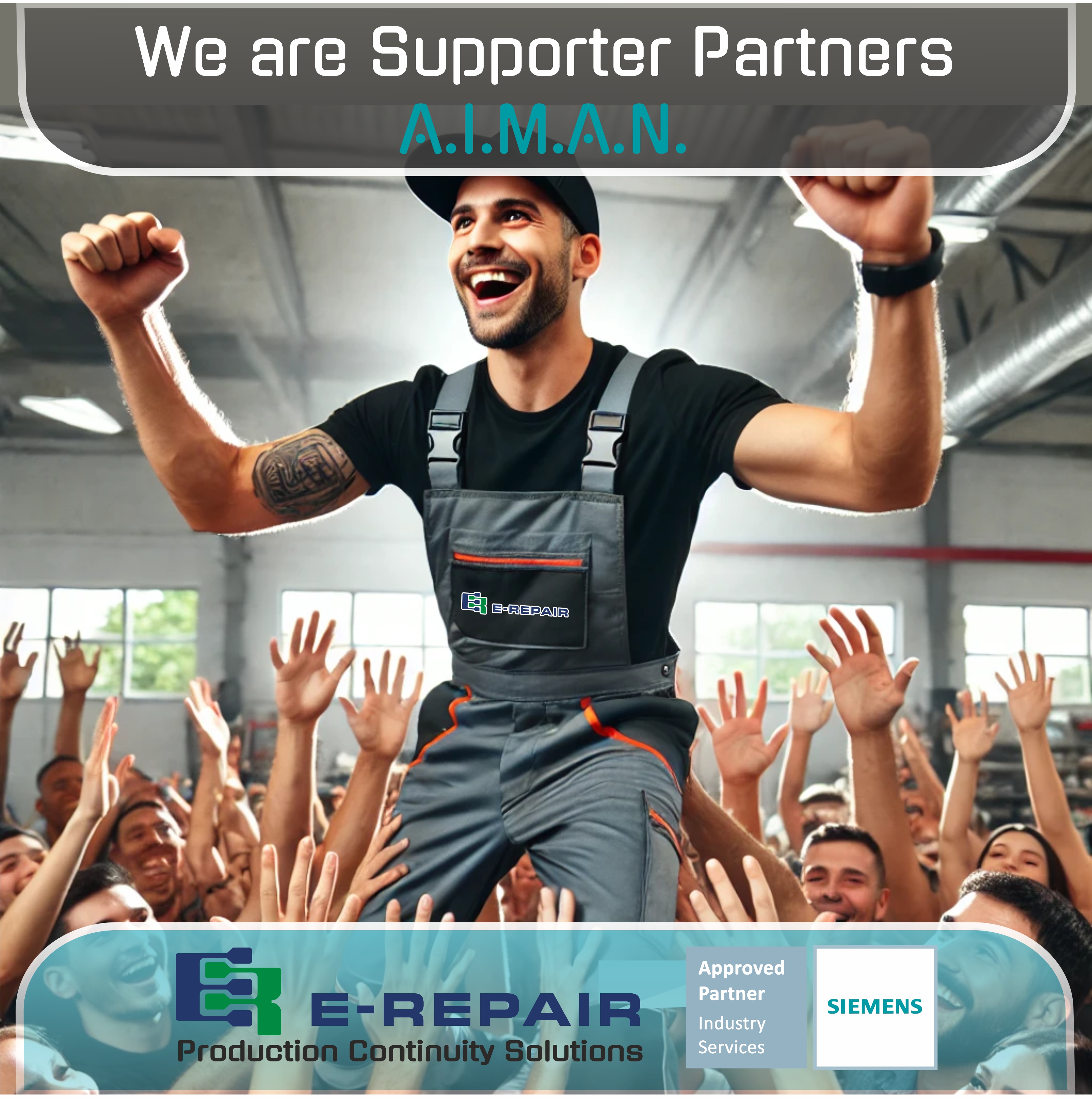 E-Repair ist stolz, Socio Sostenitore von AIMAN Associazione Italiana Manutenzione zu sein
